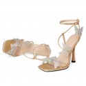 Rhinestone butterfly high heels