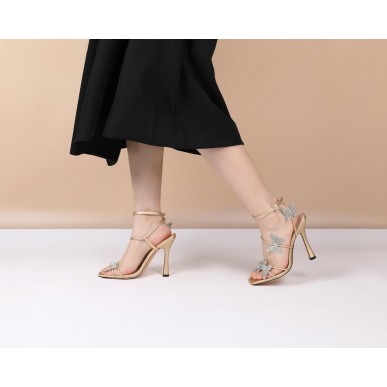 Rhinestone butterfly high heels