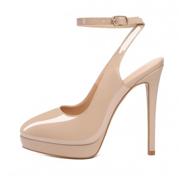 Women's Beige Platform High Heels