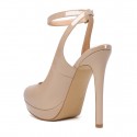 Women's Beige Platform High Heels