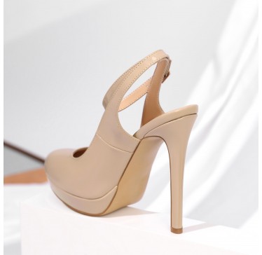 Women's Beige Platform High Heels