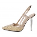 Women's Slingback Metallic High Heels