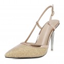Women's Slingback Metallic High Heels