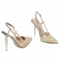 Women's Slingback Metallic High Heels