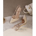 Women's Slingback Metallic High Heels