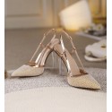 Women's Slingback Metallic High Heels