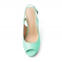 Women's open-heeled open-toed light blue high heels